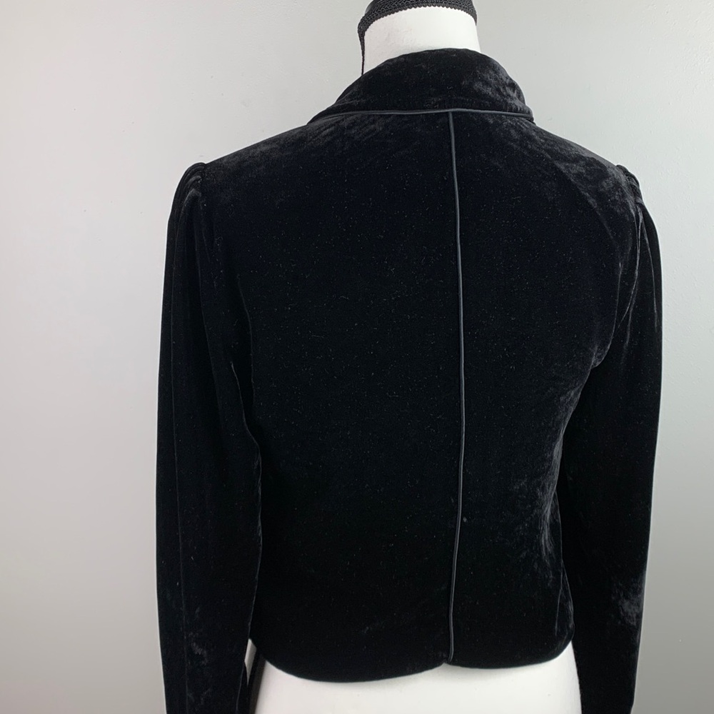 Paige Maribel Black Velvet Cropped Military Jacket NEW! - Picture 6 of 14